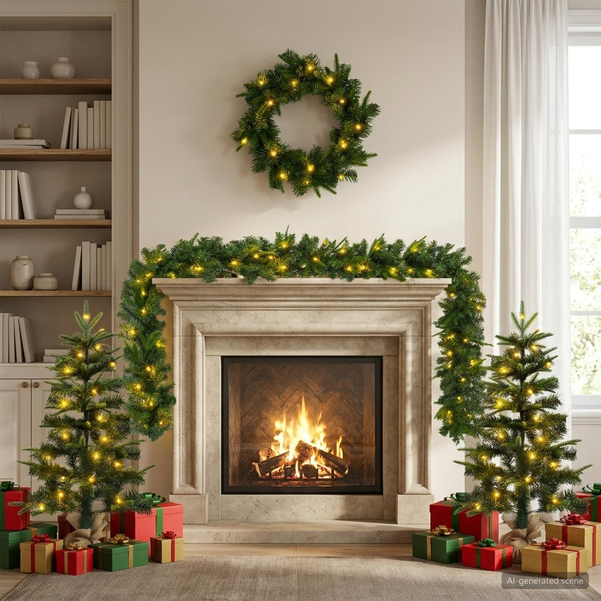 Mini božićno drvce 90 cm 175 LED lampica Topla bijela PVC i PE