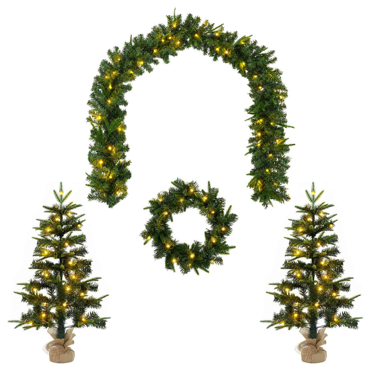 Mini božićno drvce 90 cm 175 LED lampica Topla bijela PVC i PE