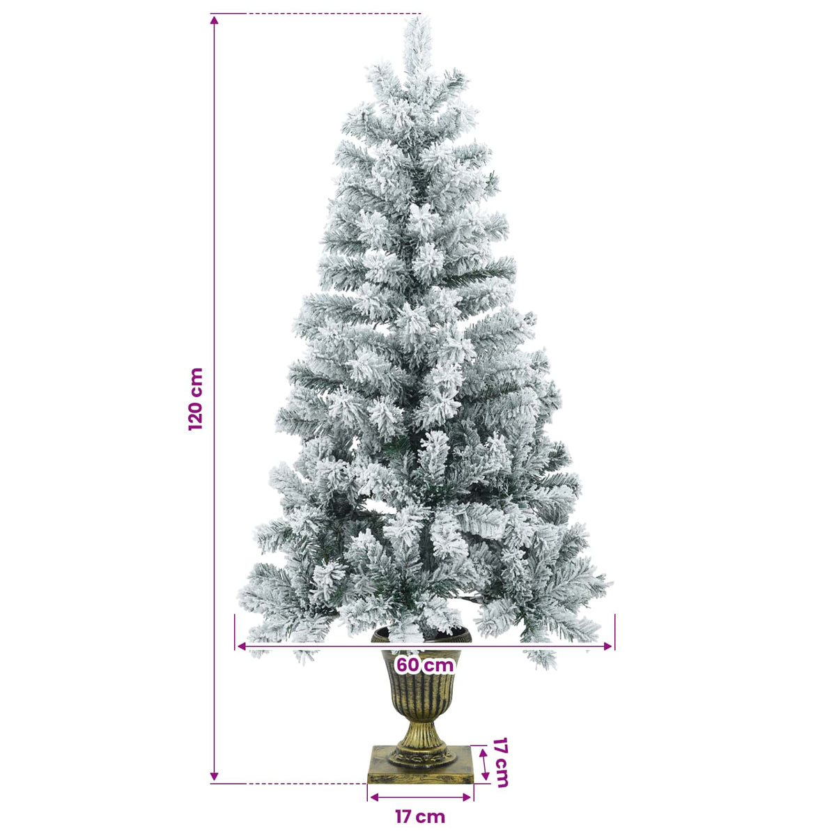 Zasnježeno mini božićno drvce 120 cm PVC Zelena i bijela
