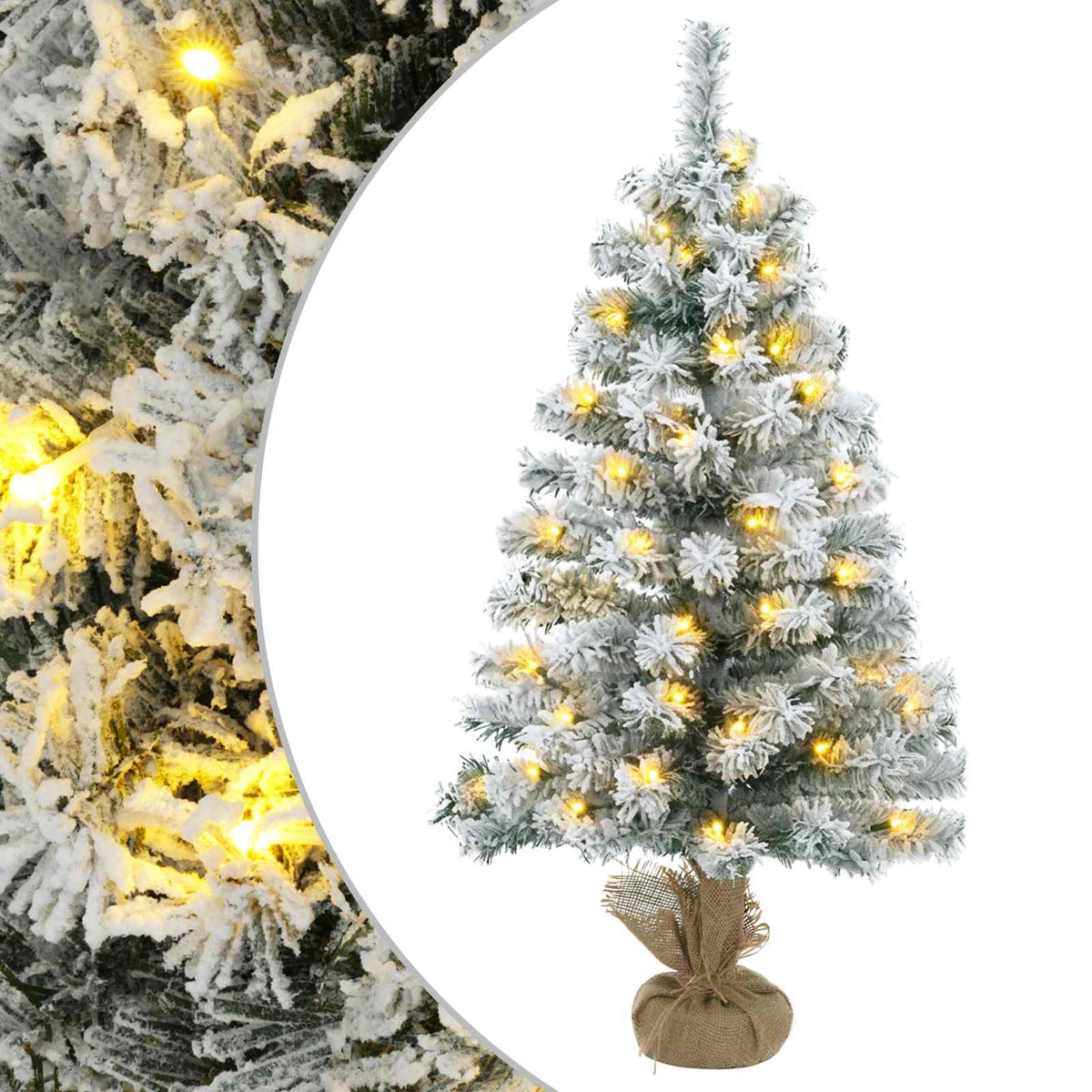 Mini božićno drvce 45 cm 25 LED lampica Topla bijela PVC