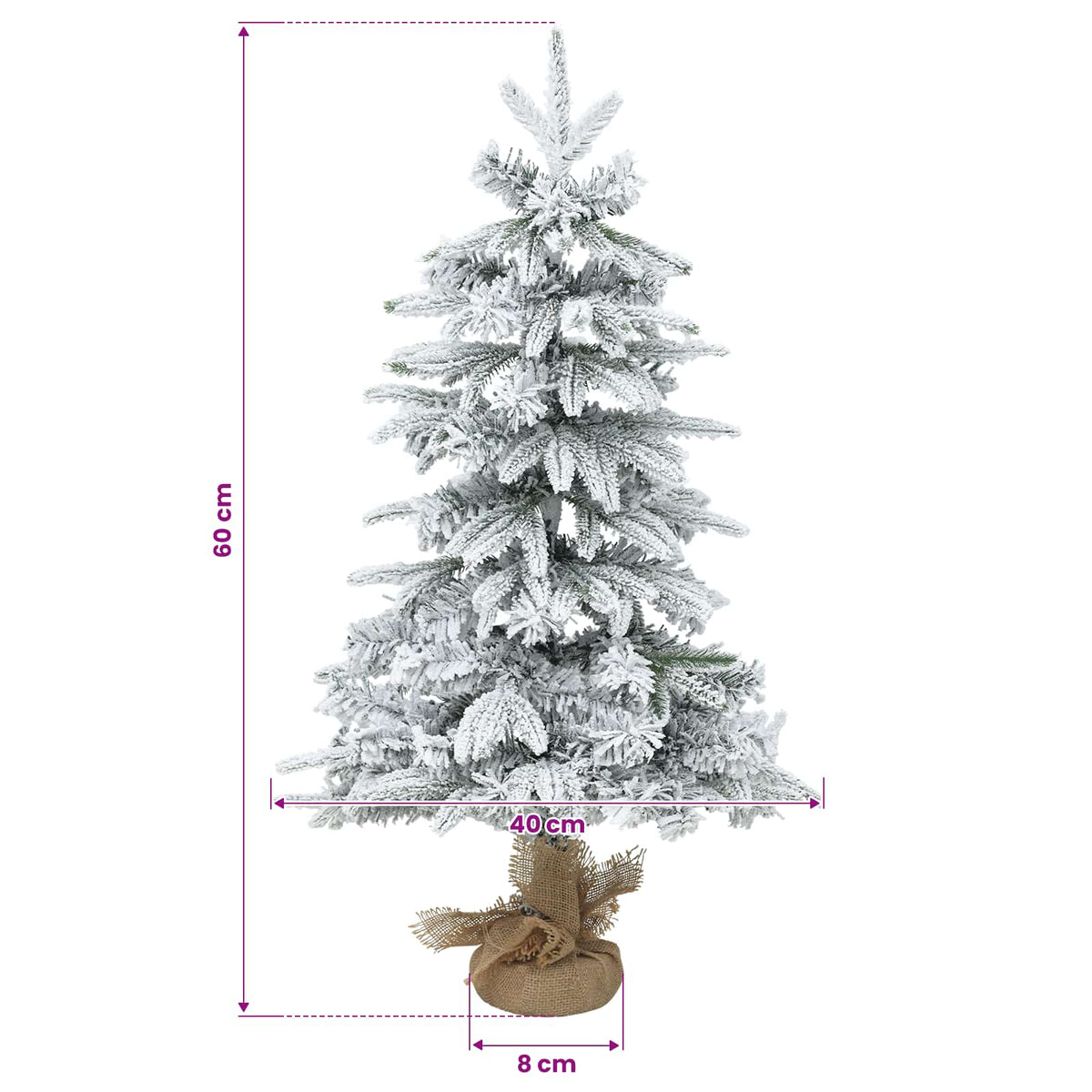 Mini božićno drvce 60 cm PVC i PE Zelena i bijela