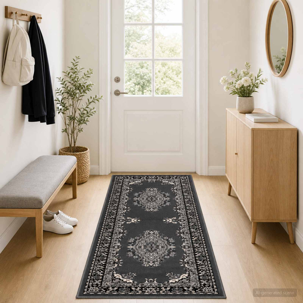 Trkački tepih FLORNES Tkani Siva PP 7 mm