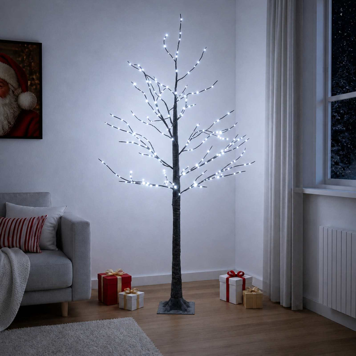 Snježno LED božićno drvce Smeđa 22 x 22 x 120 cm Plastika
