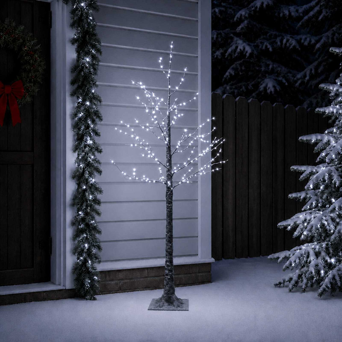 Snježno LED božićno drvce Smeđa 22 x 22 x 120 cm Plastika
