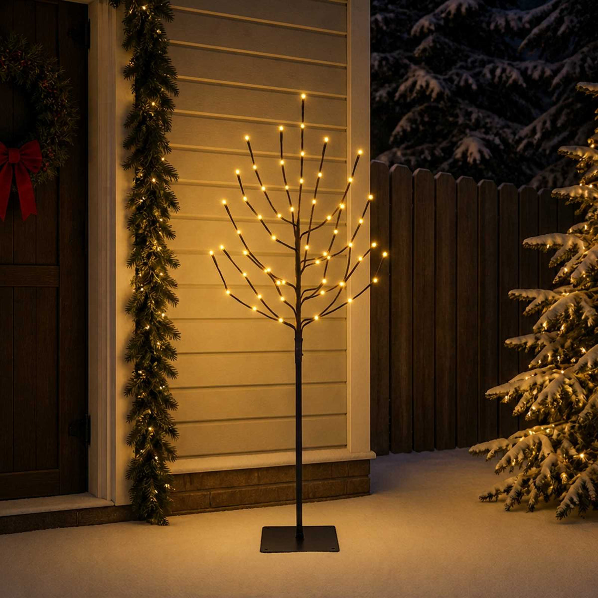 LED božićno drvce Crna 47 x 210 cm Čelik 180 LED lampica
