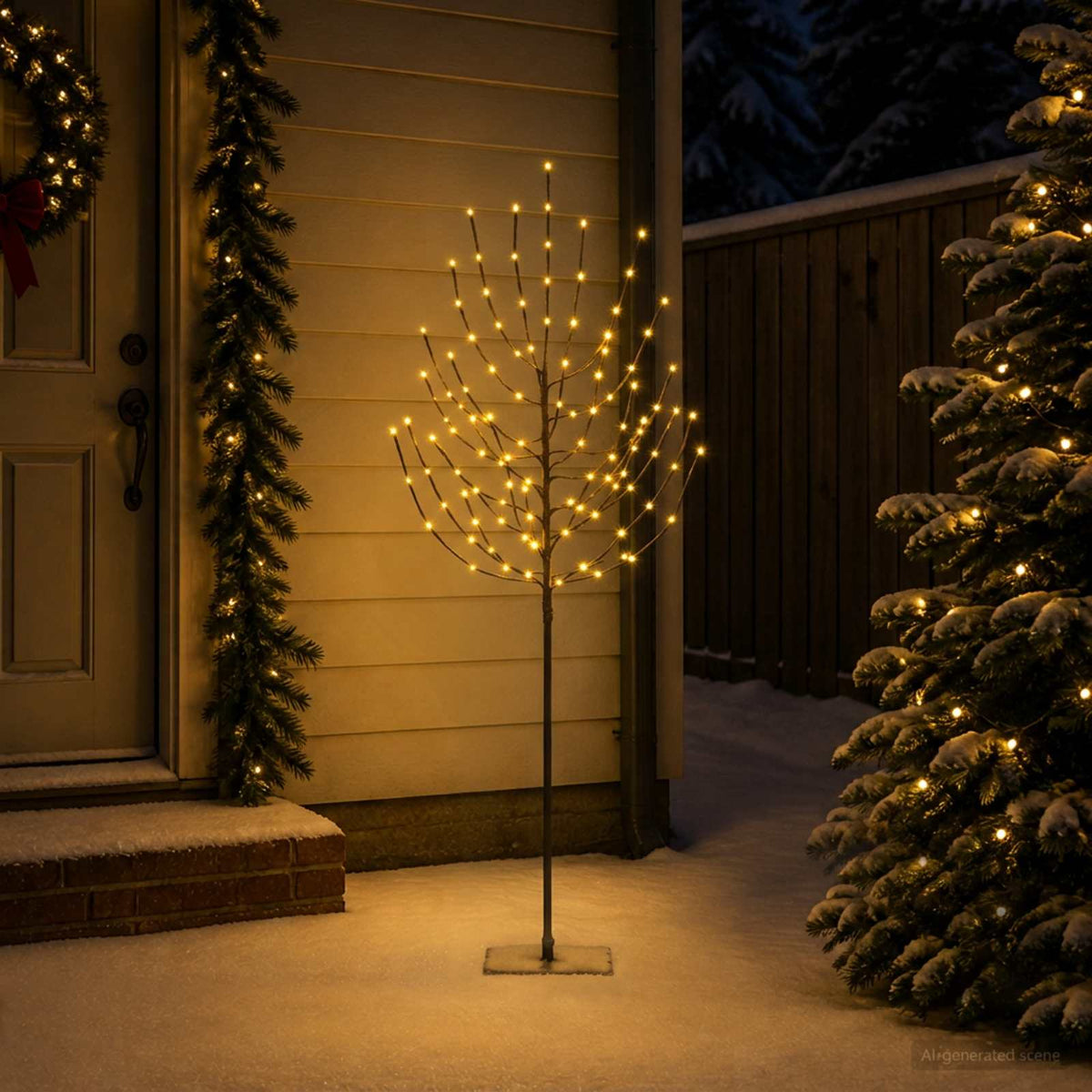 LED božićno drvce Crna 47 x 210 cm Čelik 180 LED lampica