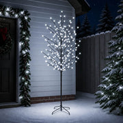 LED božićno drvce s kuglama Crna 240 cm Čelik 280 LED lampica