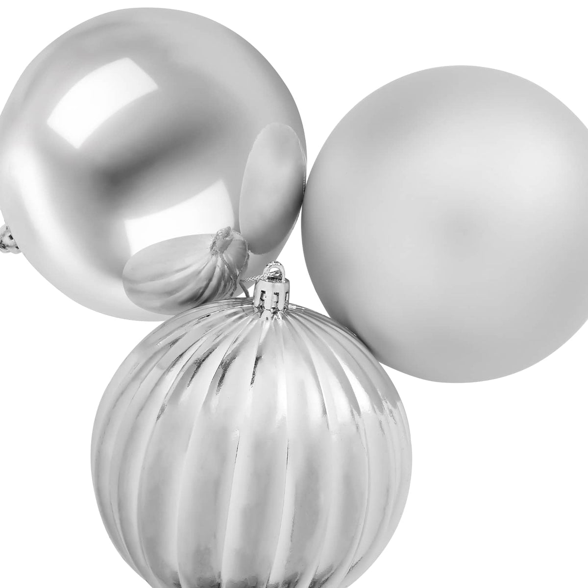Set božićnih kuglica XXL 4 kom. Srebrna Ø 20 cm Plastika