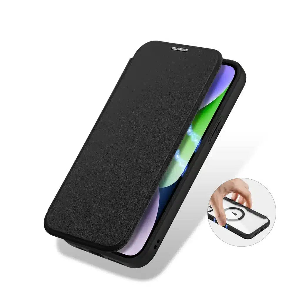 DUX DUCIS Skin X Pro - MagSafe kompatibilna preklopna torbica za Apple iPhone 15 crna