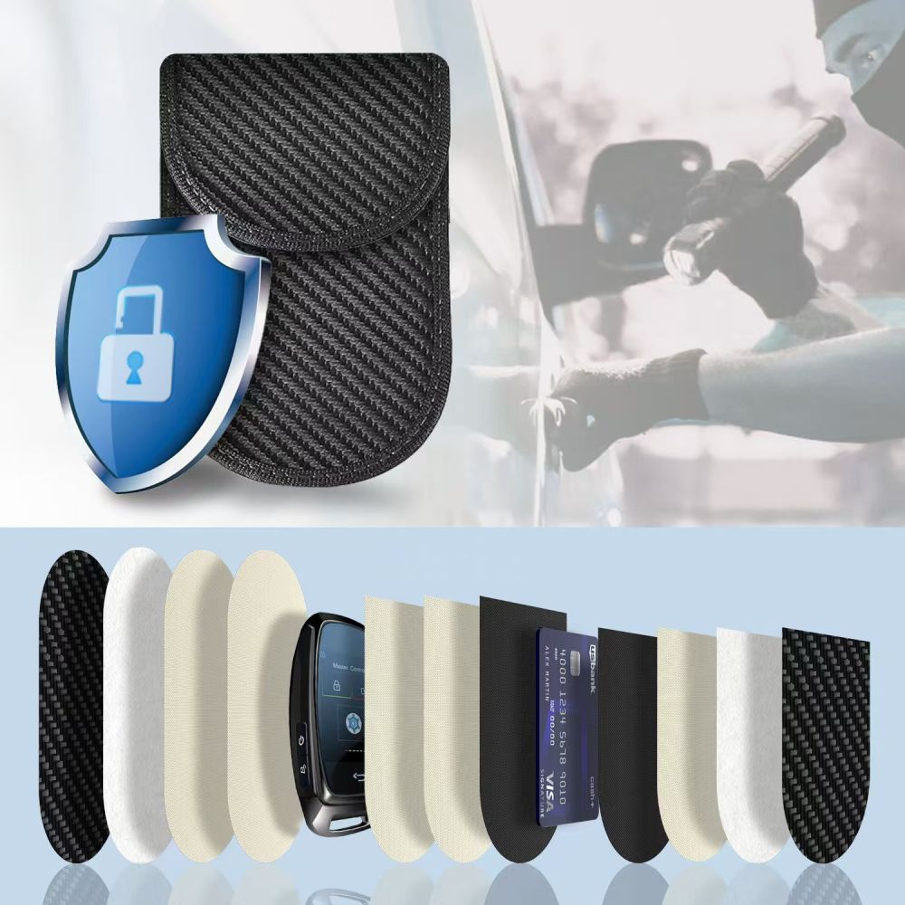 Tech-Protect RFID blokirajuća futrola za ključeve od automobila s držačem kartice - Carbon Fiber