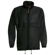 VJETROVKA S KAPULJAČOM ZIP UNISEX B&C SIROCCO CRNA M