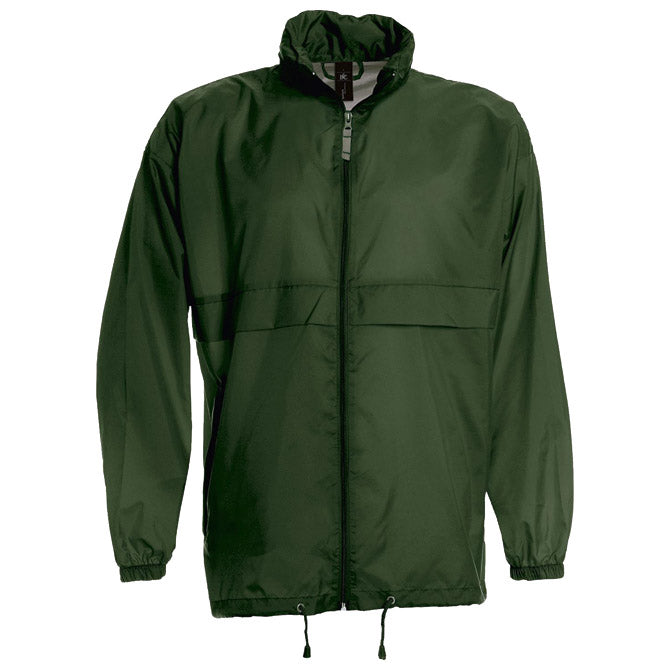 VJETROVKA S KAPULJAČOM ZIP UNISEX B&C SIROCCO TAMNO ZELENA S
