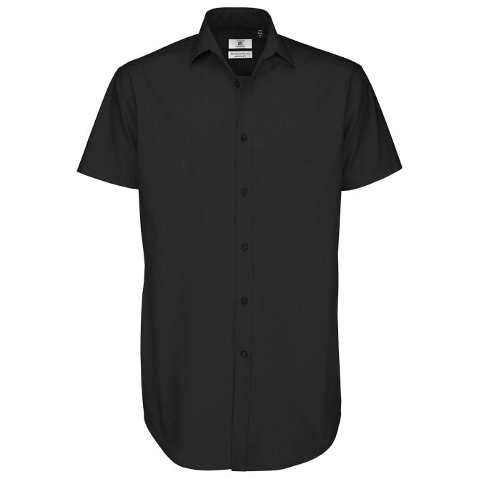 KOŠULJA MUŠKA KRATKI RUKAVI B&C BLACK TIE 135G CRNA S-EOL!!