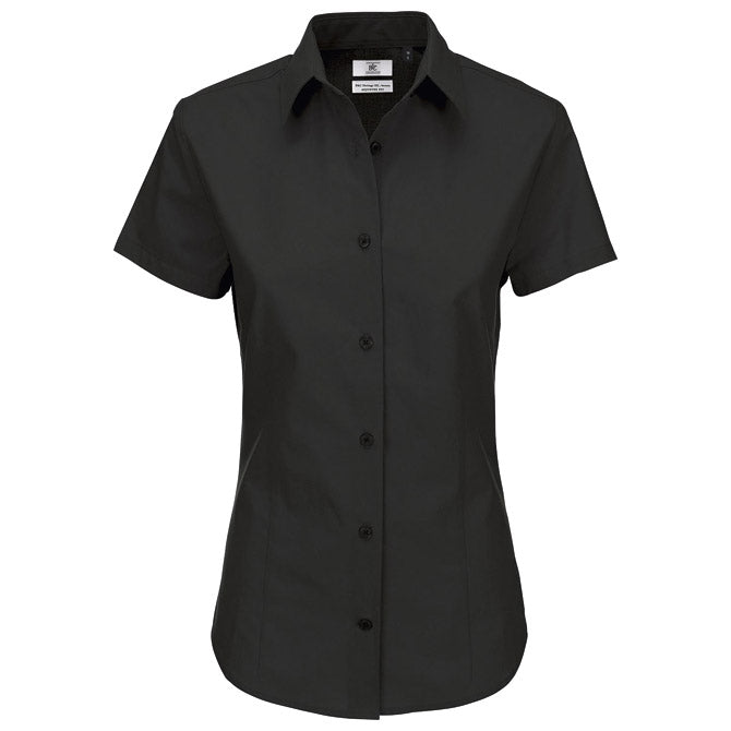 KOŠULJA ŽENSKA KRATKI RUKAVI B&C HERITAGE 125G CRNA 2XL