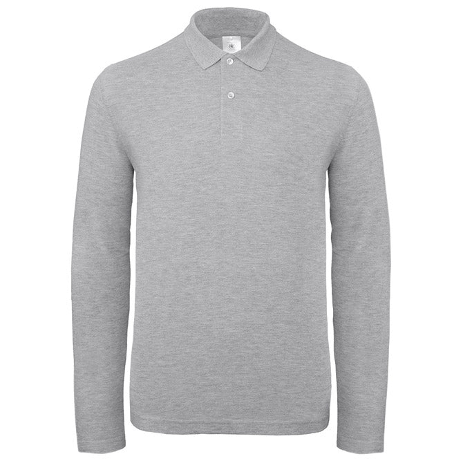 MAJICA DUGI RUKAVI POLO B&C ID.001 LSL 180G SVIJETLO SIVA L