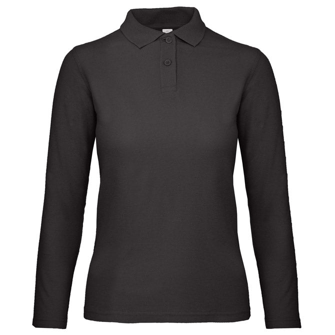 MAJICA DOLGI ROKAVI POLO B&C ID.001 LSL/ŽENSKA 180G ČRNA XL