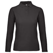 MAJICA DOLGI ROKAVI POLO B&C ID.001 LSL/WOMEN 180G ČRNA L