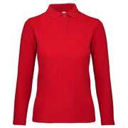 MAJICA DOLGI ROKAVI POLO B&C ID.001 LSL/ŽENSKA 180G RDEČA XL