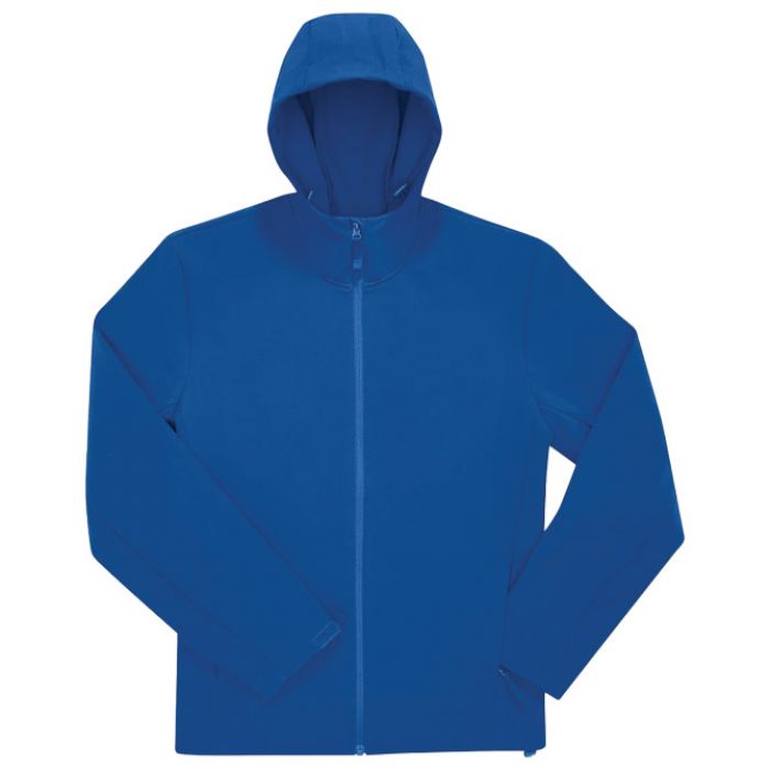JAKNA ZIP MUŠKA B&C HOODED SOFTSHELL AZURNO PLAVA 2XL * DO ISTEKA ZALIHA