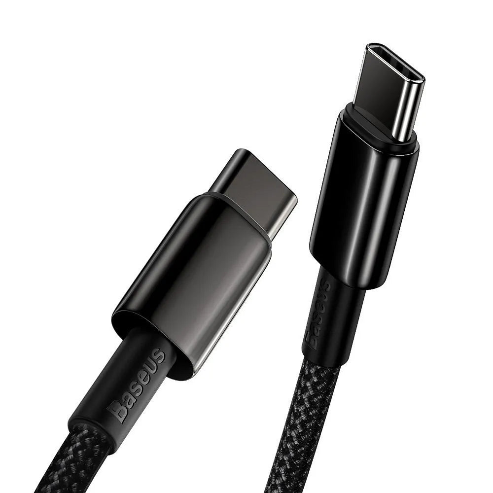 BASEUS kabel Type C do Type C PD100W Power Delivery Tungsten Gold Fast Charging CATWJ-01 1 metar crni