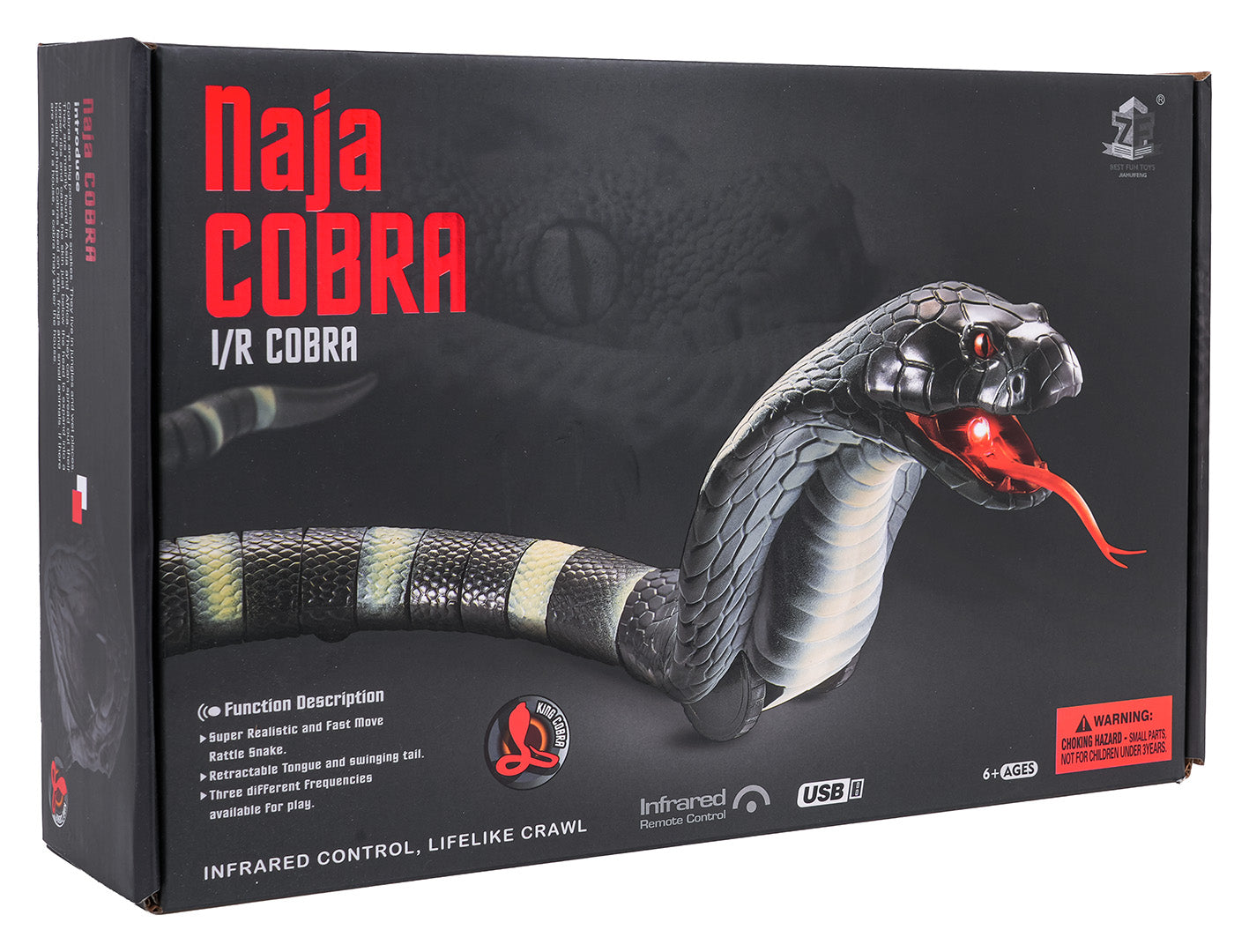 Zmija na daljinsko upravljanje Kobra - crno/smeđa