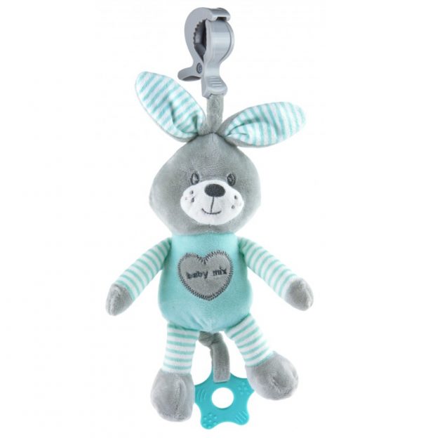 BabyMix pliš glazbena Sova – grey&pink