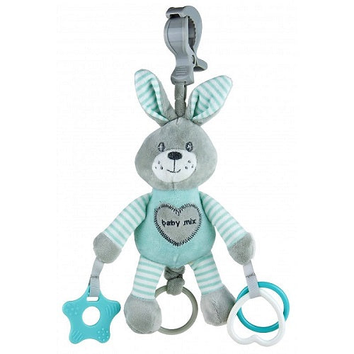 Plišani glazbeni zeko grey&mint