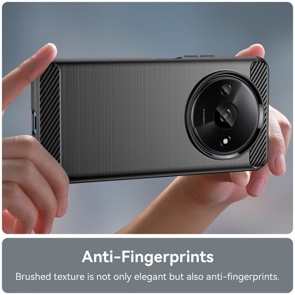 Techsuit Carbon Silicone maska za Xiaomi Redmi A3 – crna