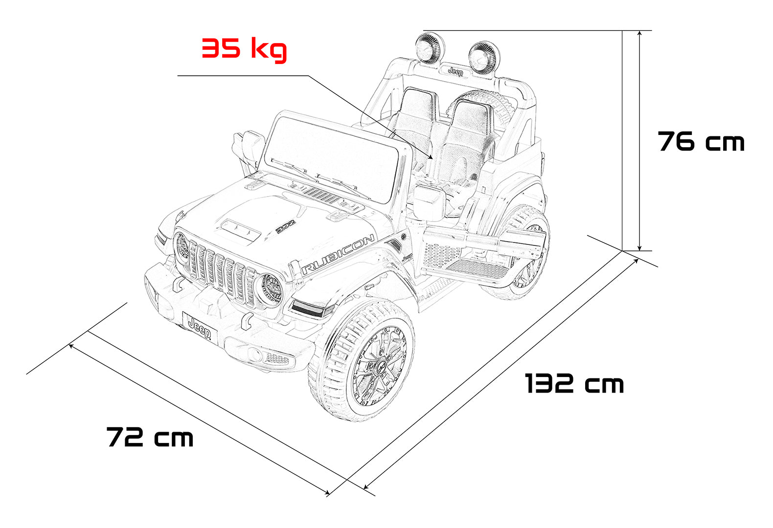 Licencirani auto na akumulator Jeep Wrangler Rubicon LIFT - narančasti