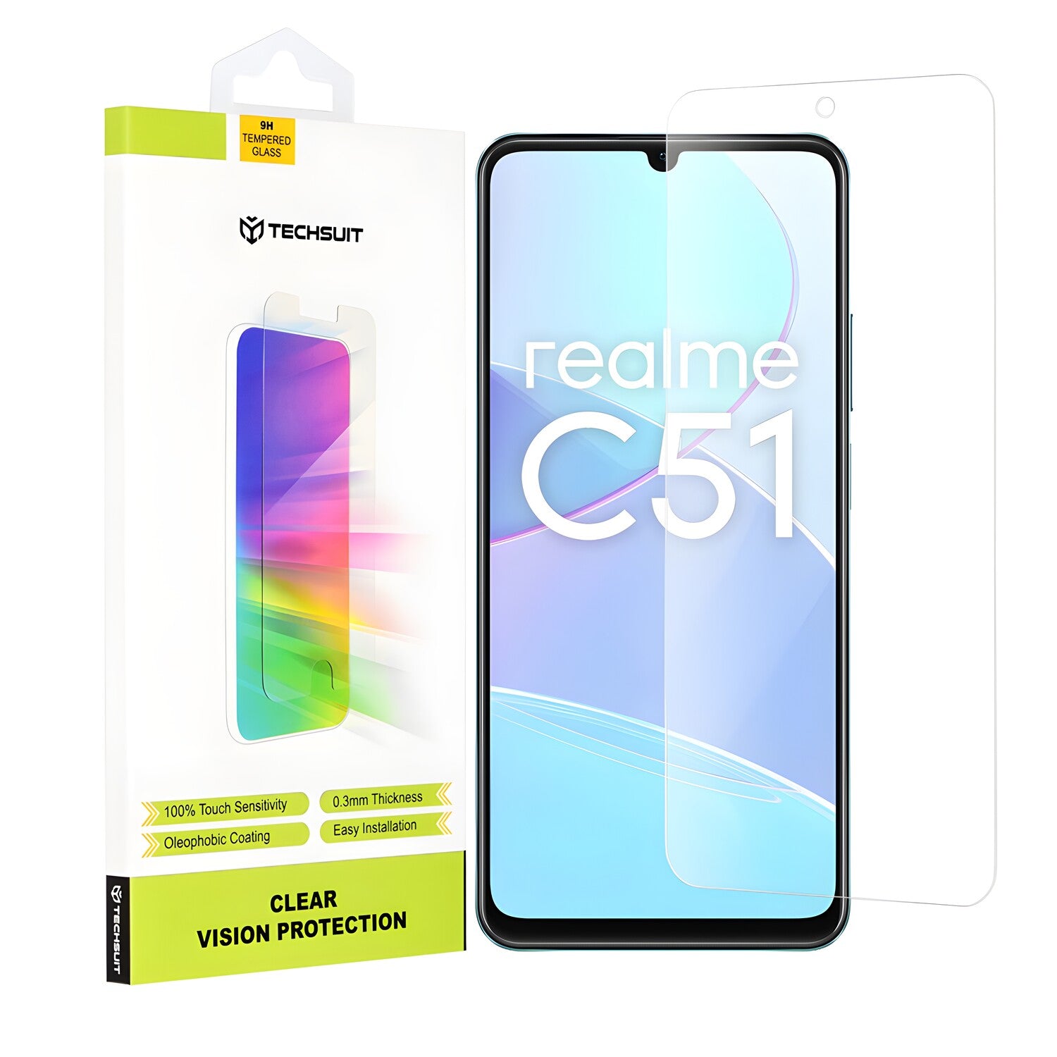 Techsuit zaštitno staklo 9H za Realme C51/Note 50 - Prozirna KP31005