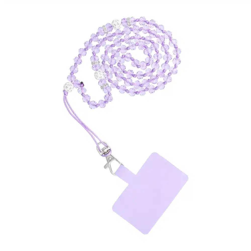 Privjesak za telefon CRYSTAL DIAMOND / dužina kabla 74cm (37cm u omči) / oko vrata ljubičasta