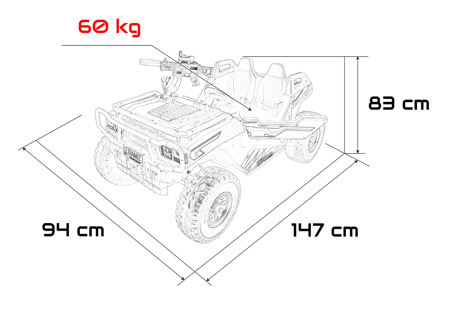 Buggy na akumulator PROSPECTOR 4x4 STRONG - dvosjed - crveni