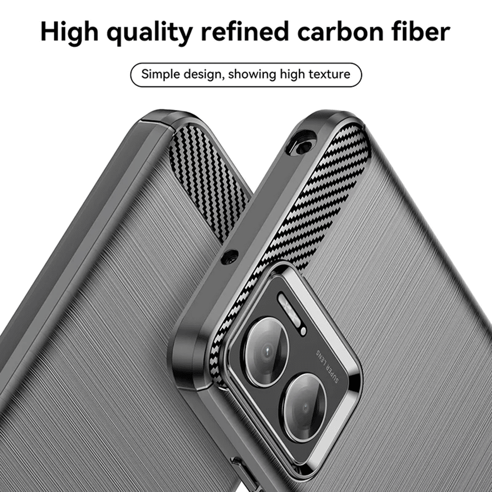 Techsuit - Carbon Silicone maska za Xiaomi Redmi 10 5G - crna