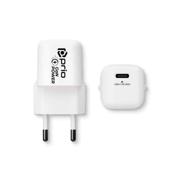 Prio Zidni punjač GaN Power 30W PD (USB C) bijeli