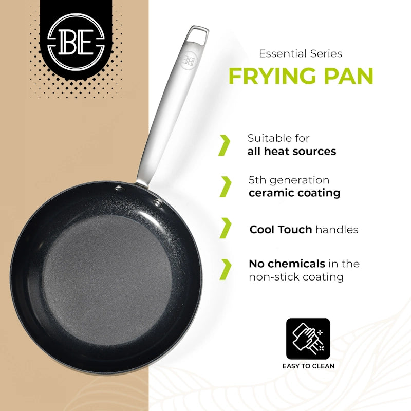 BE Living Tava Essential Black 20 cm troslojni nehrđajući čelik
