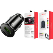 Ven - Dens 18W USB i Type C Mini Auto punjač - Crna KP34852