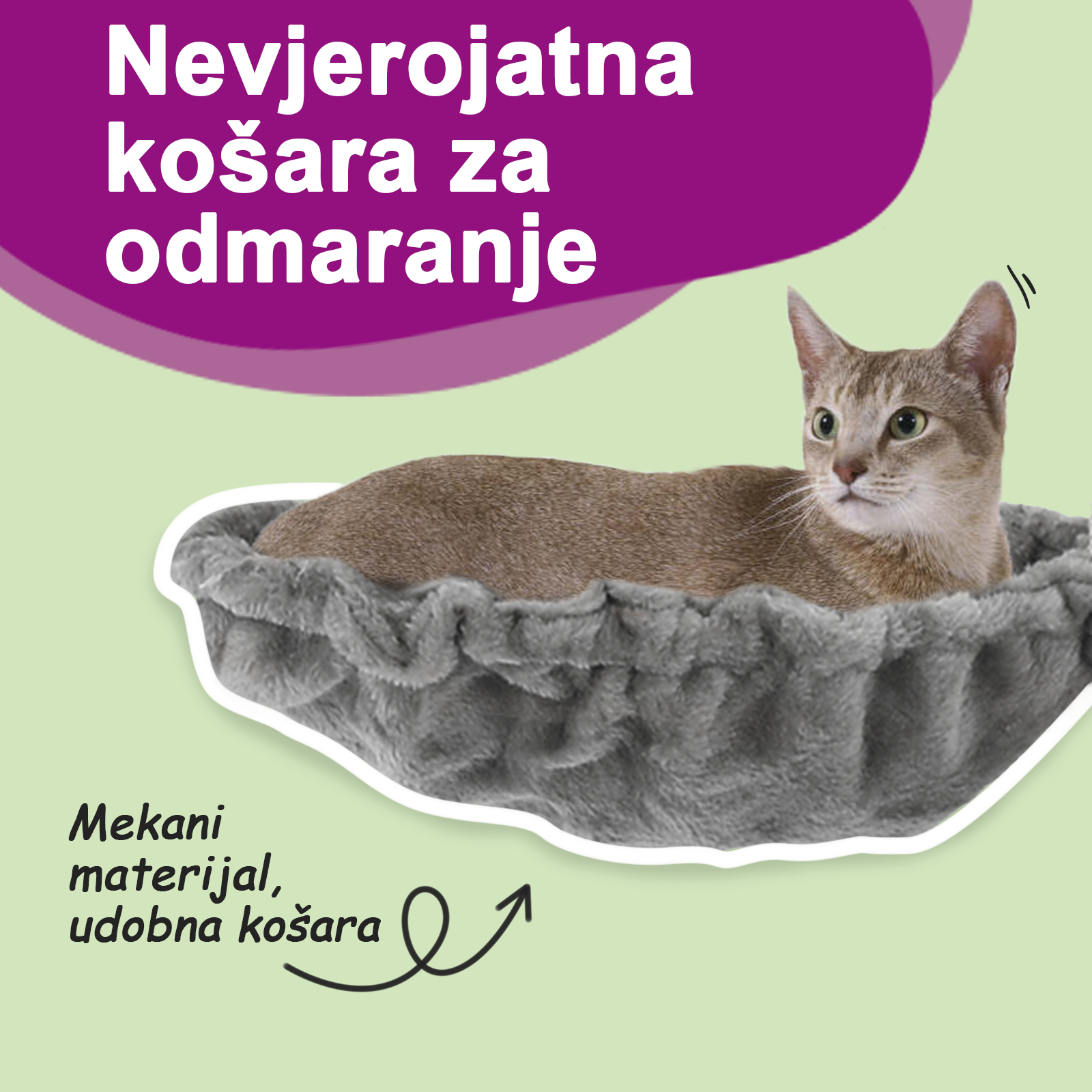 Penjalica za mačke sa stupovima za grebanje svjetlosiva 60 cm