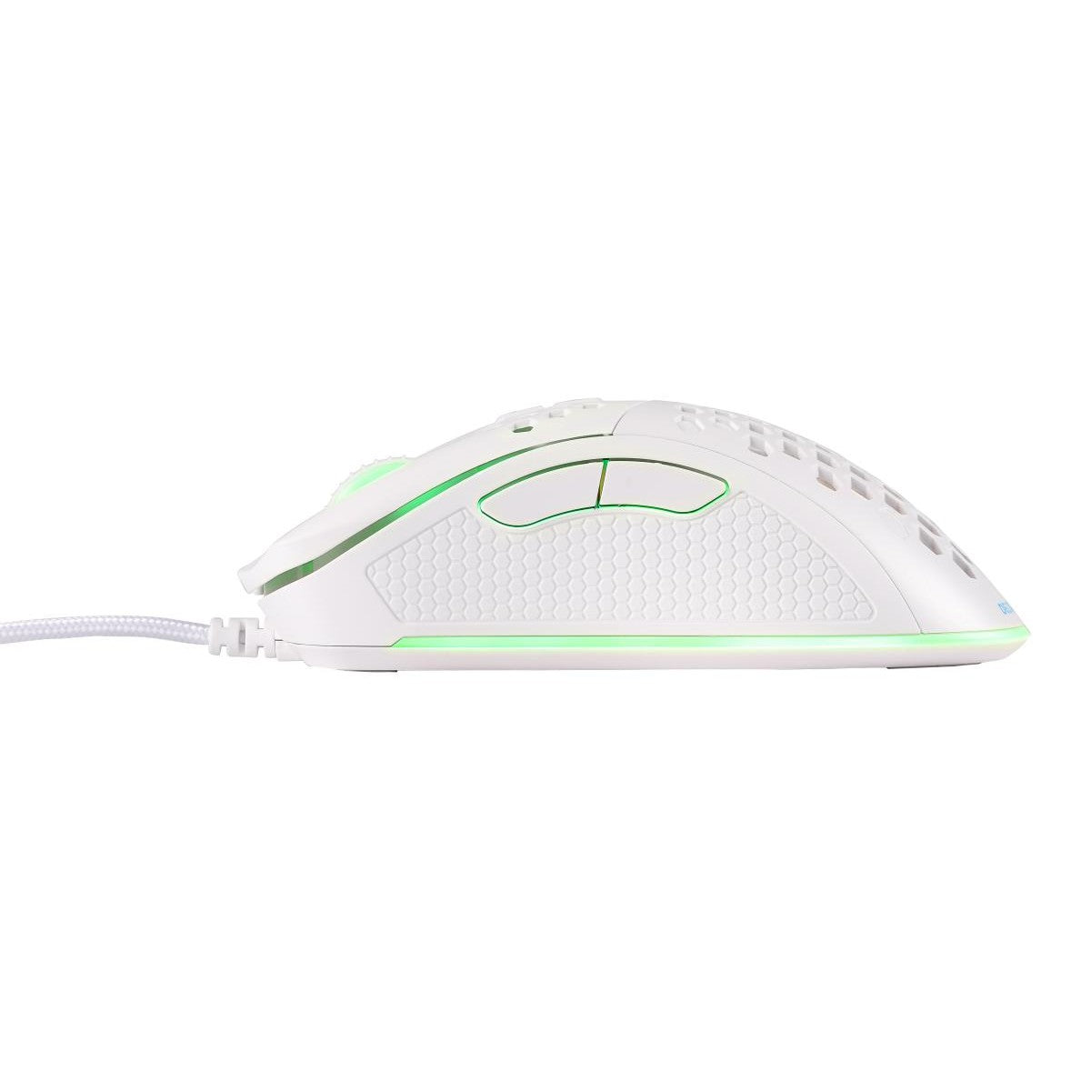 DELTACO GAMING Miš Ultra-Light Gaming , 6400 DPI, RGB, Gumeni side-grip, BIJELI