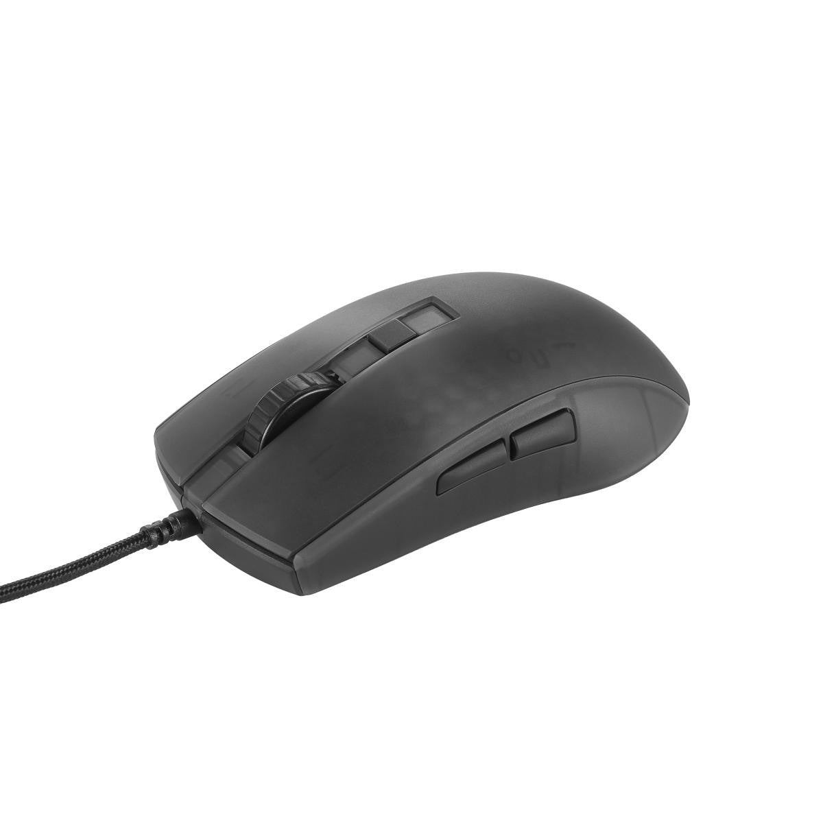 DELTACO GAMING DM310 Semi-Transparent RGB Ultralight Gaming Mouse, black