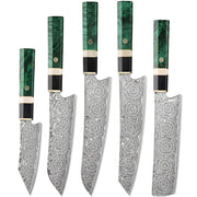 Set damašćanskih kuhinjskih noževa GR-39189 - 5 kom / Zelena KP39189