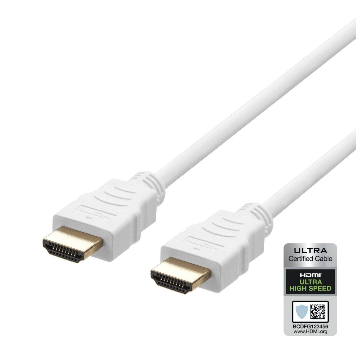 DELTACO  kabel ULTRA High Speed HDMI, 48Gbps, 2m, bijeli