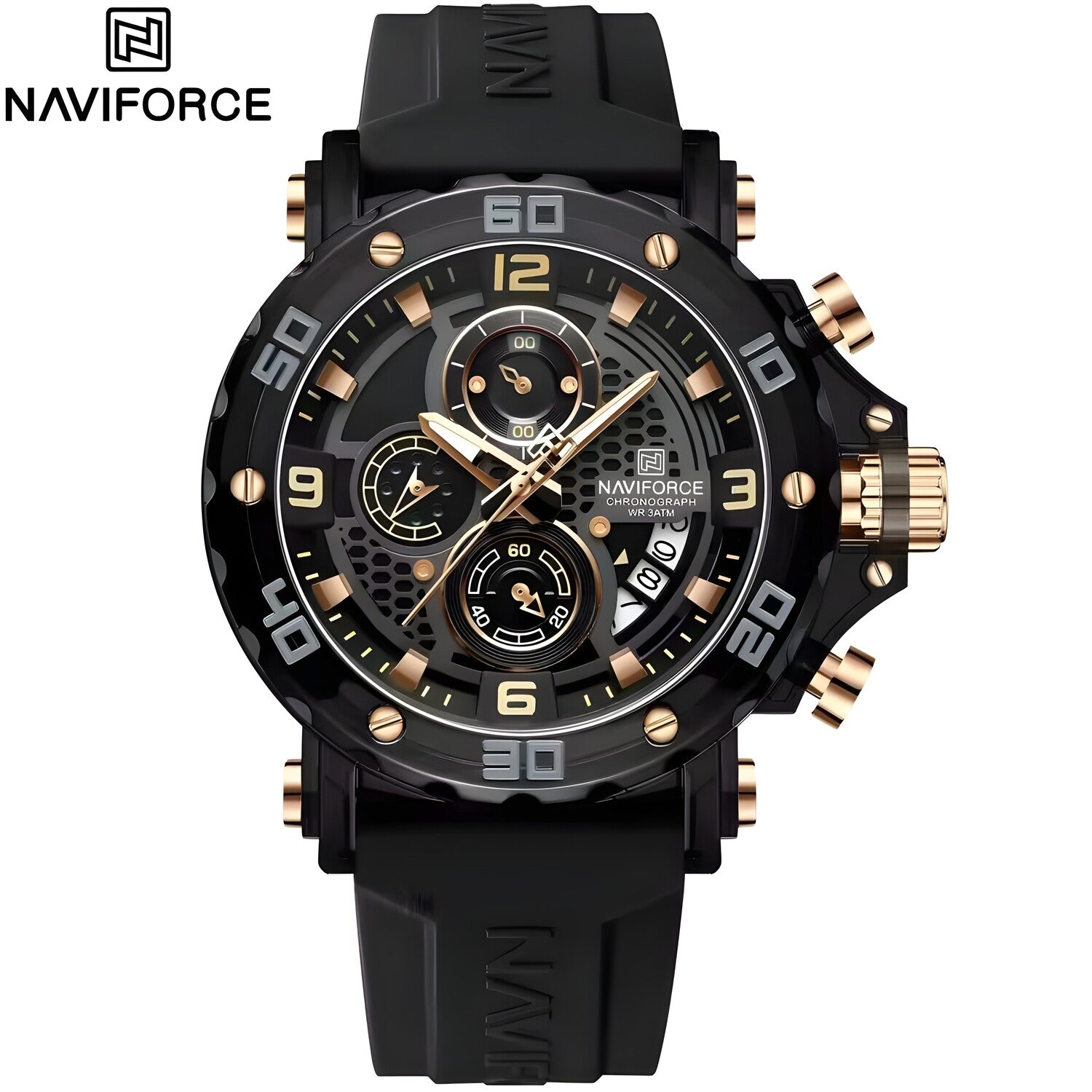 Sat NAVIFORCE MR-38581 - Crna / Zlatna / Tip2 KP38581