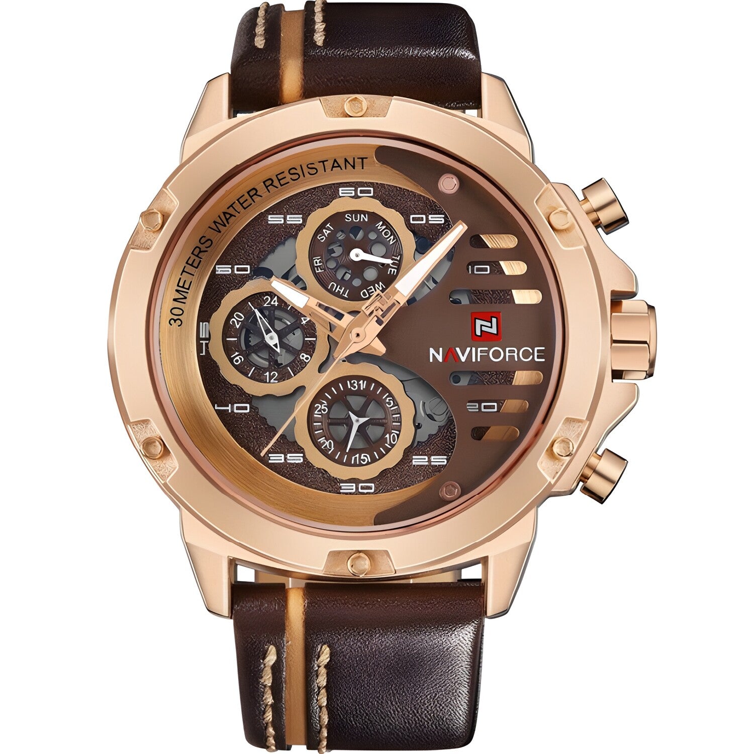 NAVIFORCE PR-2846 sat - Smeđi / Zlatni KP2846