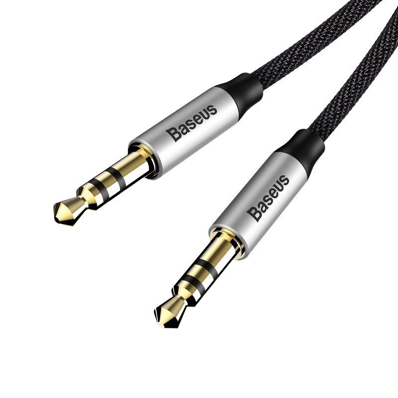 Baseus Yiven M30 3,5 mm AUX audio kabel 1 m crno/srebrni