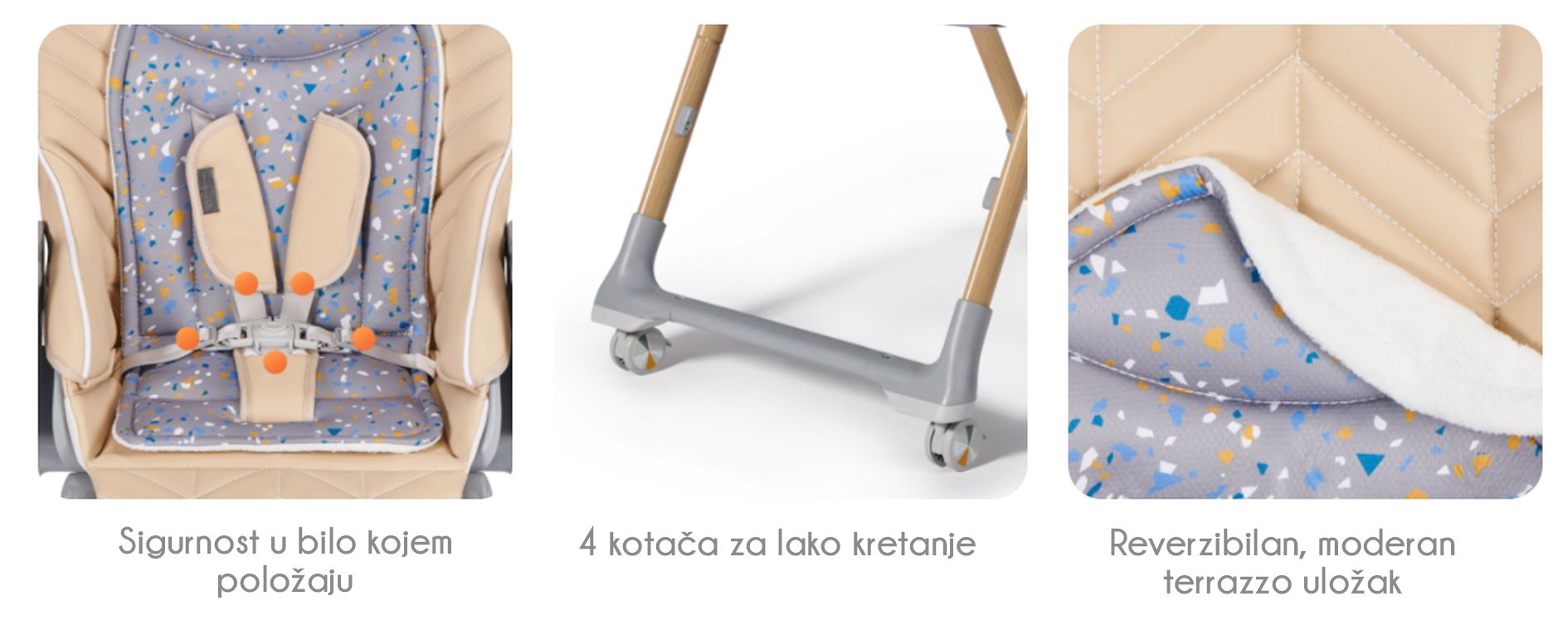 Kinderkraft Hranilica Lastree s drvenim nogama