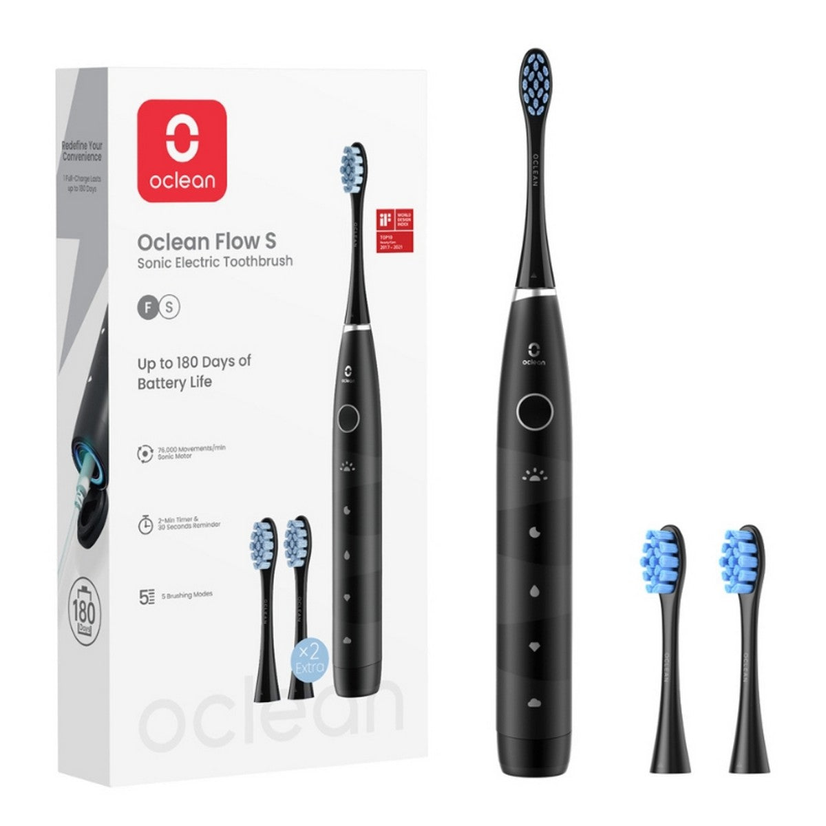 Oclean Električna Četkica za zube - Flow S - CRNA
