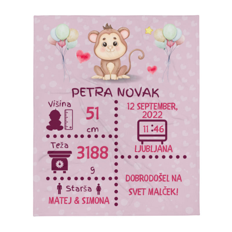 Personalizirane Deka pri rođenju djeteta s imenom – lutka