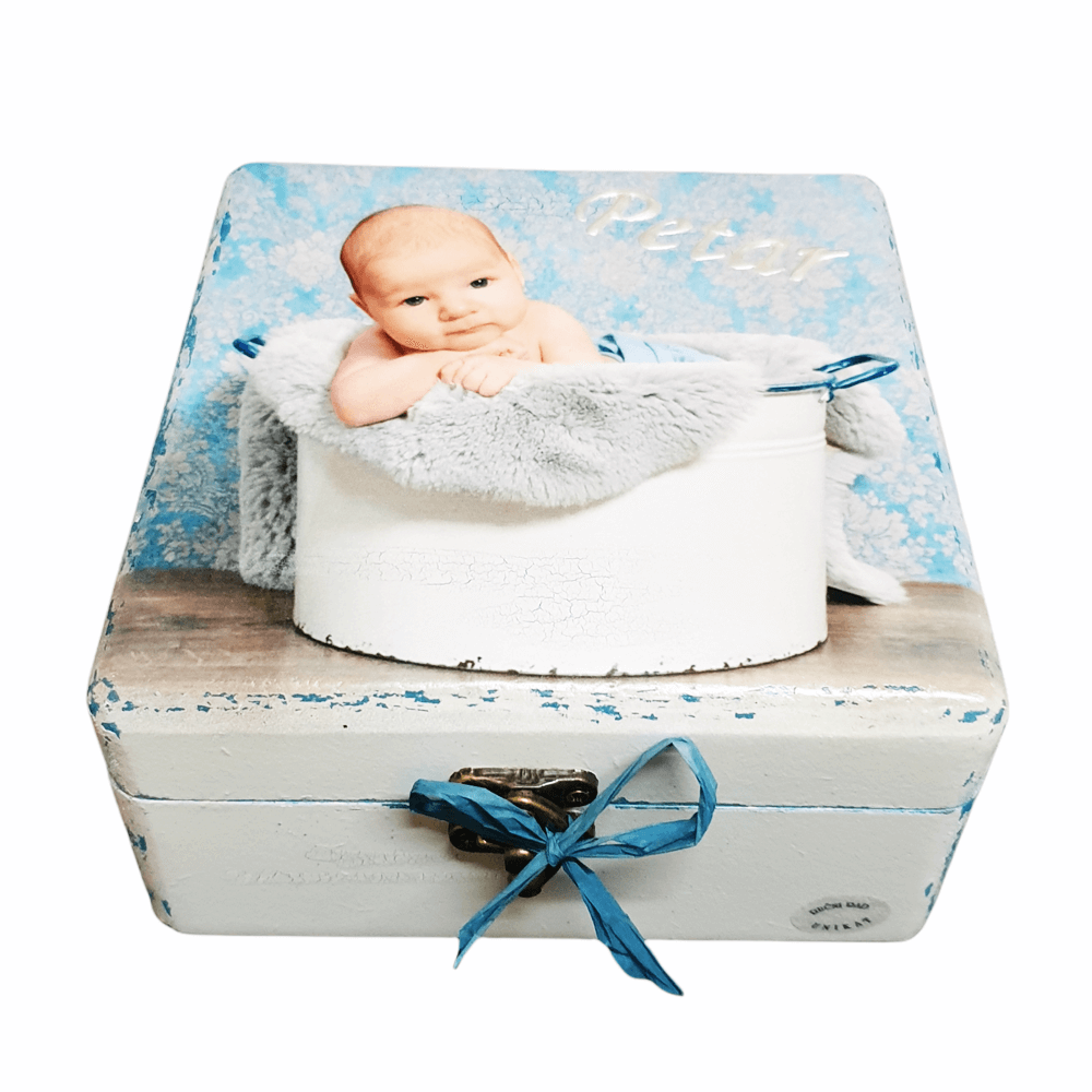 Personalizirane kutije s fotografijama – Poklon za krštenje ili rođendan - 16x16x10cm - 1913