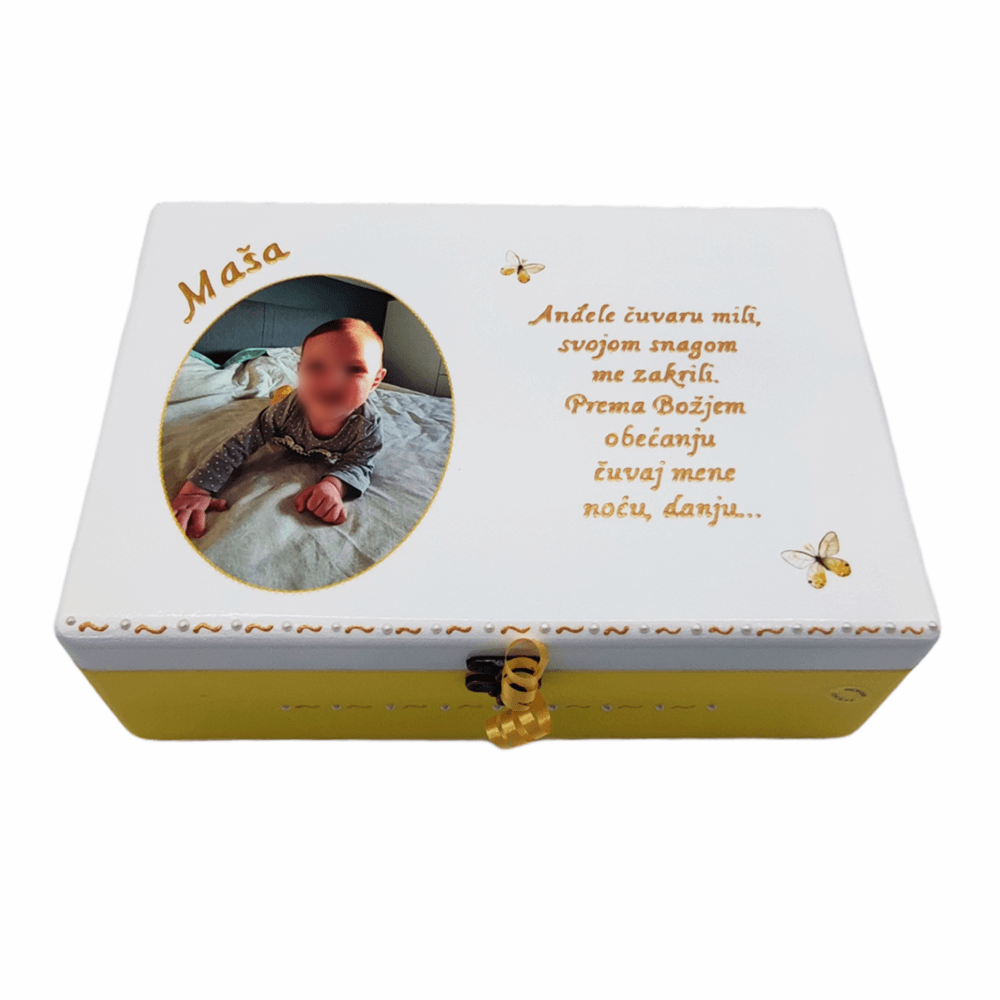 Personalizirane Kutije uspomena s fotografijom djeteta – Poklon za krštenje, rođendan vaše djevojčice - 9. 20x30x10cm - 1809