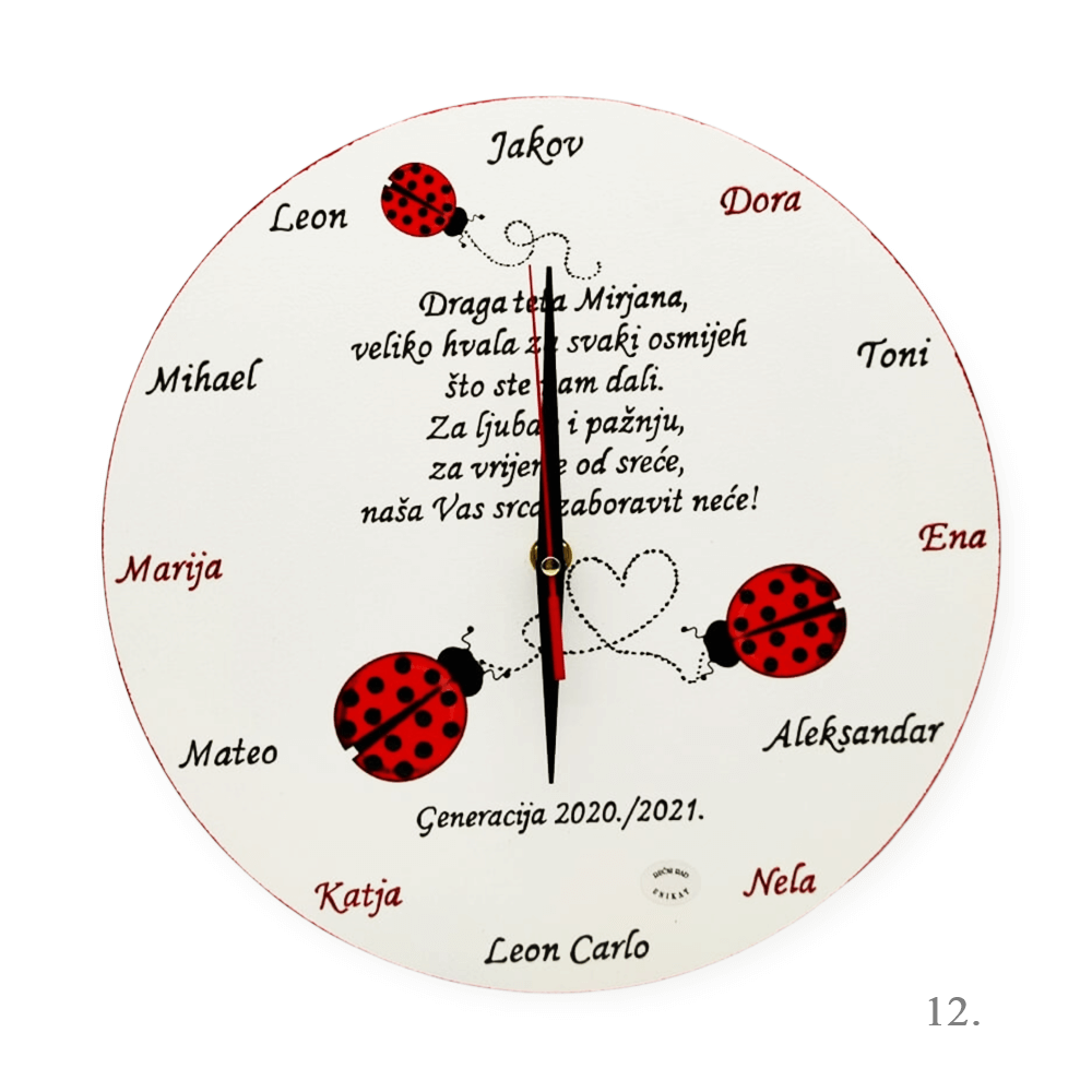 Personalizirani zidni satovi – Unikatni dar zahvalnosti za učiteljice i tete u vrtiću - 12. - 17913